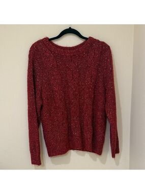 a new day Women's Sweater Maroon Crew Neck Sweater
